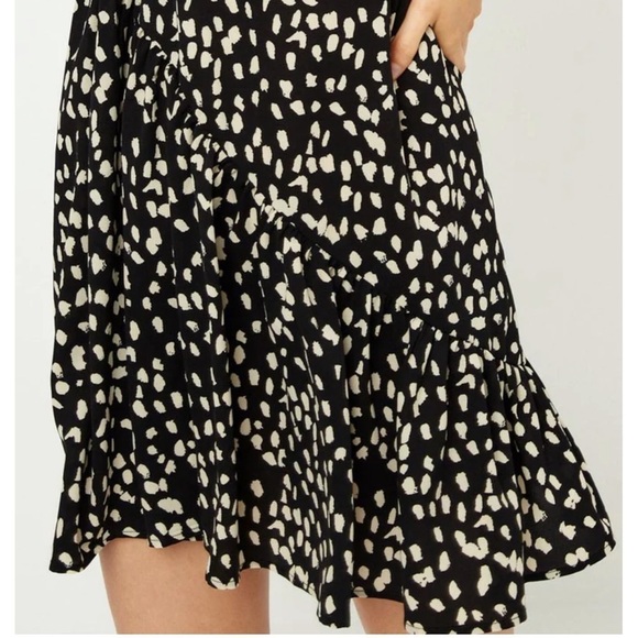 Hayden LA Black with tan spots asymmetrical dress - Picture 4 of 12